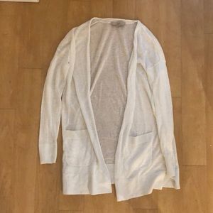 Loft White Sheer Lightweight Cardigan Size Sm NWOT